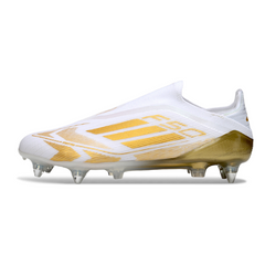Adidas F50 Laceless Elite Mixed Studs SG White and Golden Football Boot