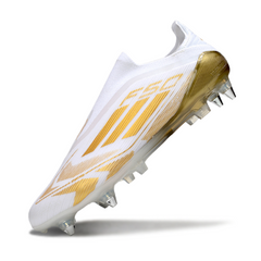 Adidas F50 Laceless Elite Mixed Studs SG White and Golden Football Boot