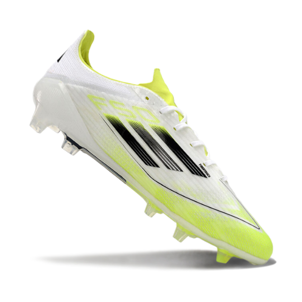 Adidas F50 Elite White, Green, and Black Firm Ground FG Football Boot