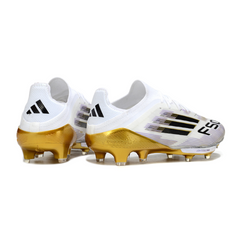 Adidas F50+ Elite White, Black, and Gold Firm Ground FG Football Boot