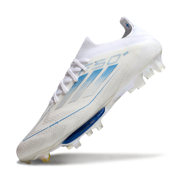 Adidas F50+ Elite White and Blue Firm Ground FG Football Boot