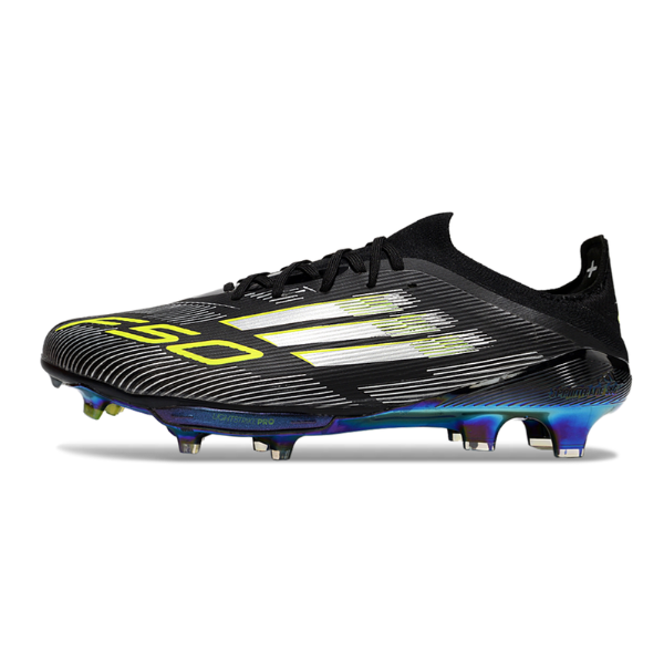 Adidas F50+ Elite Black, White, and Green Firm Ground FG Football Boot