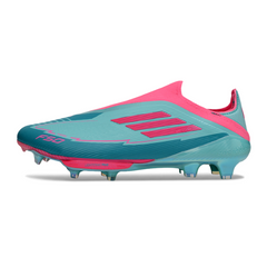 Adidas F50+ Laceless Elite Light Blue and Pink Firm Ground FG Football Boot