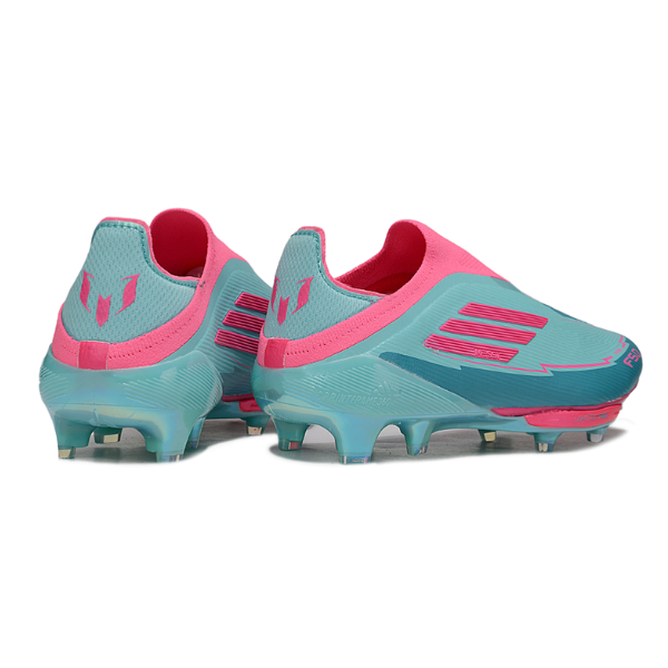 Adidas F50+ Laceless Elite Light Blue and Pink Firm Ground FG Football Boot