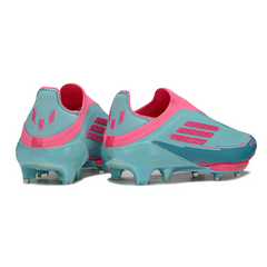 Adidas F50+ Laceless Elite Light Blue and Pink Firm Ground FG Football Boot