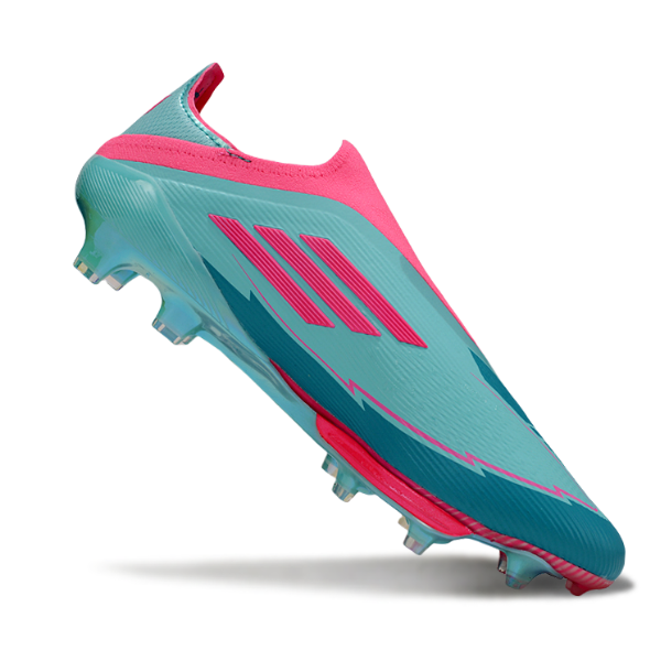 Adidas F50+ Laceless Elite Light Blue and Pink Firm Ground FG Football Boot