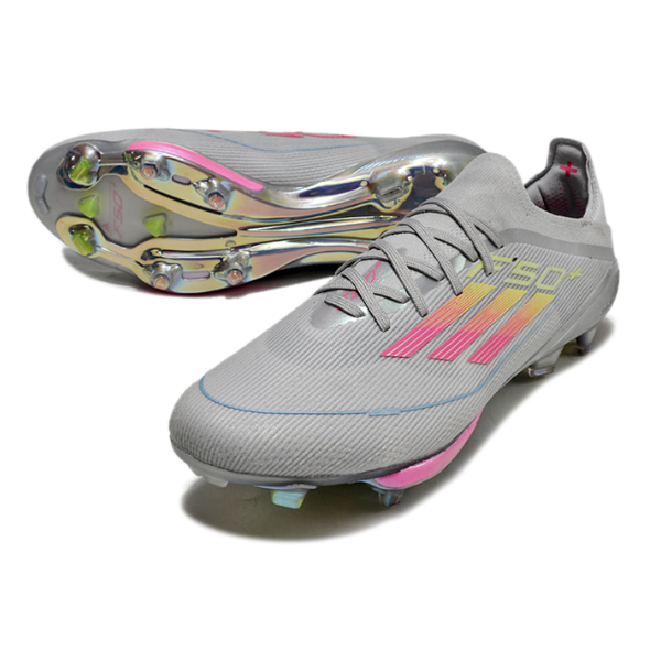 Adidas F50+ Elite Mixed Studs SG Gray, Pink and Yellow Football Boot