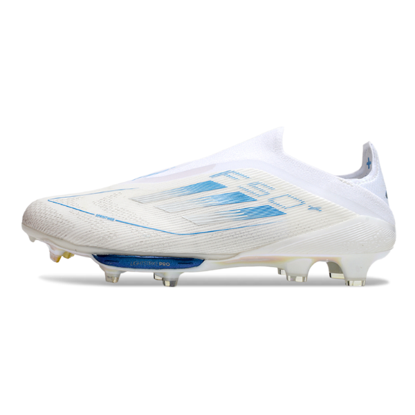 Adidas F50+ Elite White and Blue Firm Ground FG Football Boot