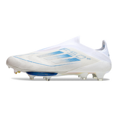 Adidas F50+ Elite White and Blue Firm Ground FG Football Boot