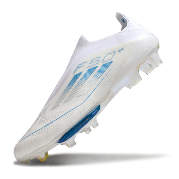 Adidas F50+ Elite White and Blue Firm Ground FG Football Boot
