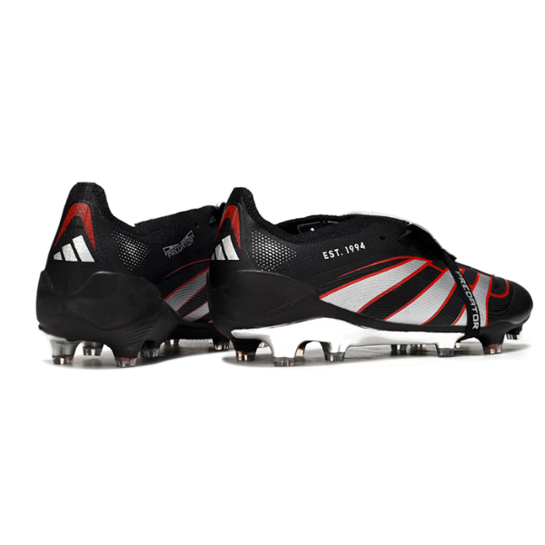 Adidas Predator 25 Tongue Elite Black, Silver and Red FG Football Boot