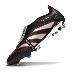 Adidas Predator 25 Tongue Elite Black, Silver and Red FG Football Boot