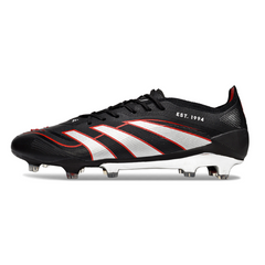 Adidas Predator 25 Elite Black, Silver, and Red Pack Firm Ground FG Football Boot