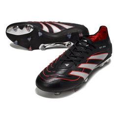 Adidas Predator 25 Elite Black, Silver, and Red Pack Firm Ground FG Football Boot