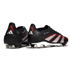 Adidas Predator 25 Elite Black, Silver, and Red Pack Firm Ground FG Football Boot