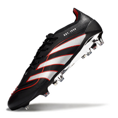 Adidas Predator 25 Elite Black, Silver, and Red Pack Firm Ground FG Football Boot