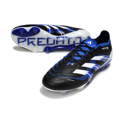 Adidas Predator 25 Elite Black, White, and Blue Firm Ground FG Football Boot