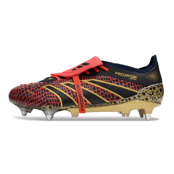 Adidas Predator 25 Tongue Elite Mixed Studs SG Black,Red and Yellow Football Boot