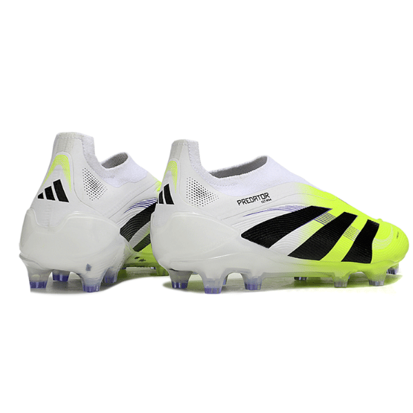 Adidas Predator 25 Elite Laceless White and Light Green Firm