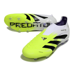 Adidas Predator 25 Elite Laceless White and Light Green Firm Ground FG Football Boot