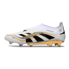 Adidas Predator 25 Laceless Elite White and Gold Pack Firm Ground FG Football Boot