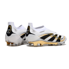 Adidas Predator 25 Laceless Elite White and Gold Pack Firm Ground FG Football Boot