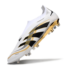 Adidas Predator 25 Laceless Elite White and Gold Pack Firm Ground FG Football Boot
