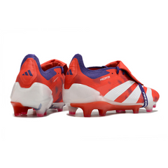 Chuteira Campo Adidas Predator 30 Elite Com Lingua FG Vermelha, Branca e Roxa - VENI Futebol