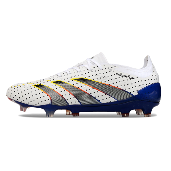 Adidas Predator 30 Elite White, Blue, and Orange Firm Ground FG Football Boot