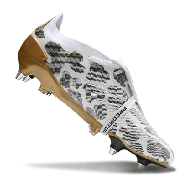 Adidas Predator 30 Tongue Elite Mixed Studs SG White, Gray and Golden Pack Football Boot