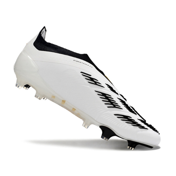 Chuteira Campo Adidas Predator 30 Elite Sem Cadarço FG Branca, Amarela e Preta - VENI Futebol