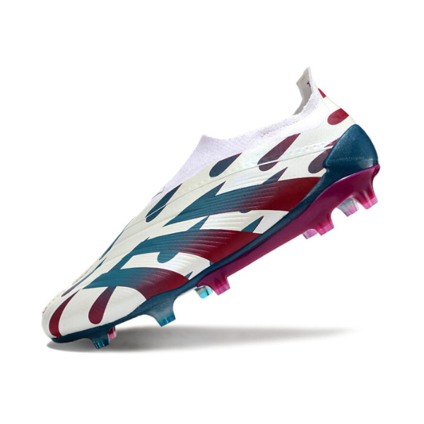 Chuteira Campo Adidas Predator 30 Elite Sem Cadarço FG Branca, Azul e Rosa - VENI Futebol