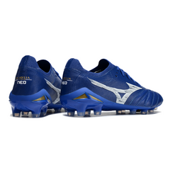 Mizuno Morelia Neo IV Elite Blue and White Firm Ground FG Football Boot