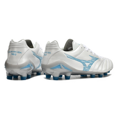 Mizuno Morelia Neo IV Pro White and Light Blue FG Firm Ground Football Boot