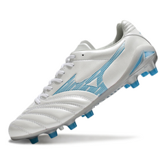 Mizuno Morelia Neo IV Pro White and Light Blue FG Firm Ground Football Boot