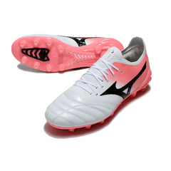 Mizuno Morelia Neo IV Elite White and Salmon Firm Ground FG Football Boot