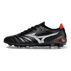 Mizuno Morelia Neo IV Elite Black, White, and Red Firm Ground FG Football Boot
