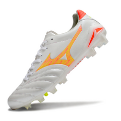 Mizuno Morelia Neo IV Pro White Orange and Yellow Firm Ground FG Football Boot