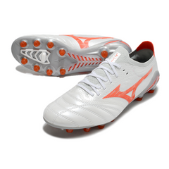 Mizuno Morelia Neo IV Pro White and Orange Firm Ground FG Football Boot