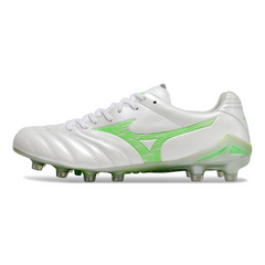 Mizuno Morelia Neo IV Pro White and Green Firm Ground FG Football Boot