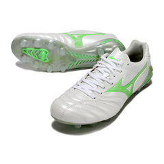 Mizuno Morelia Neo IV Pro White and Green Firm Ground FG Football Boot