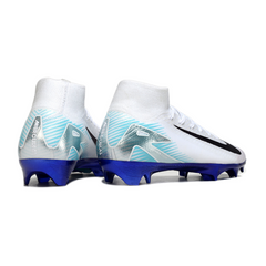 Nike Air Zoom Mercurial Superfly 10 Elite White and Blue Firm Ground FG Football Boot