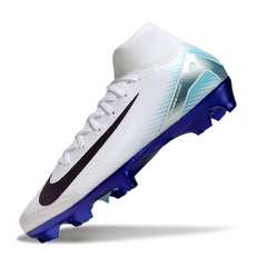 Nike Air Zoom Mercurial Superfly 10 Elite White and Blue Firm Ground FG Football Boot