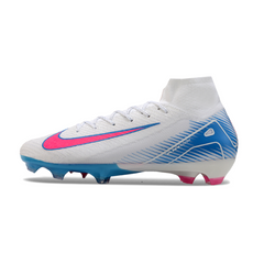 Nike Air Zoom Mercurial Superfly 10 Elite White, Pink and Blue Firm Ground FG Football Boot