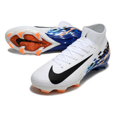 Nike Air Zoom Mercurial Superfly 10 Elite White, Blue, and Black Firm Ground FG Football Boot