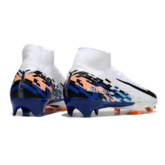 Nike Air Zoom Mercurial Superfly 10 Elite White, Blue, and Black Firm Ground FG Football Boot