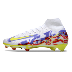 Nike Air Zoom Mercurial Superfly 10 Elite White, Purple and Green Firm Ground FG Football Boot