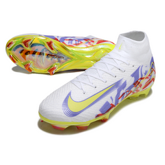 Nike Air Zoom Mercurial Superfly 10 Elite White, Purple and Green Firm Ground FG Football Boot