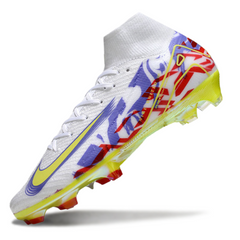 Nike Air Zoom Mercurial Superfly 10 Elite White, Purple and Green Firm Ground FG Football Boot