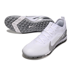 Nike Zoom Mercurial Vapor 16 Pro Vini Jr. White and Silver Turf TF Football Boot